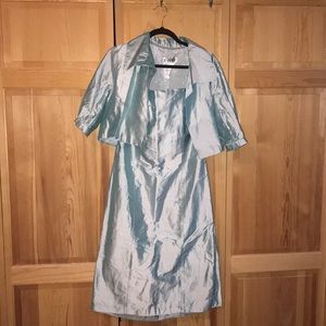 Dessy Collection Silk Dress with Jacket Size 8
